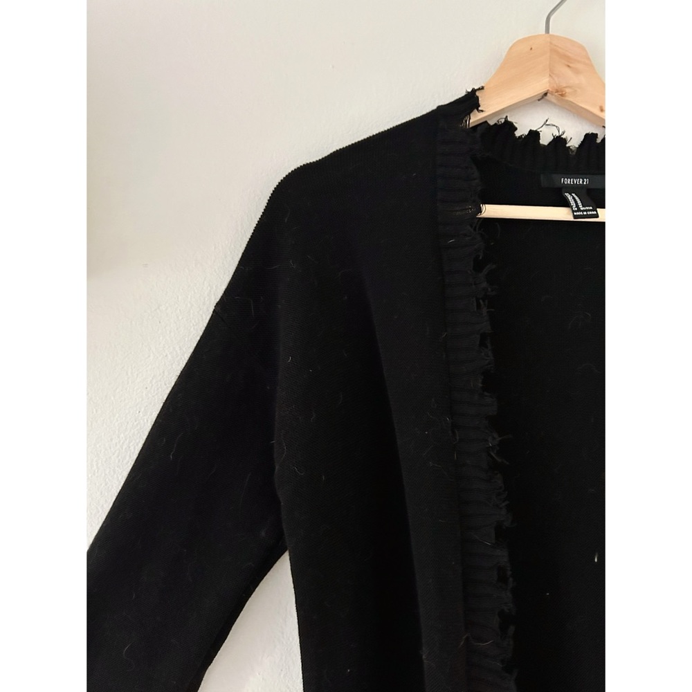 Forever 21 Long black duster cardigan - Picture 2 of 3